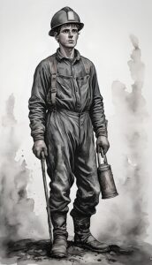 mijn helm lamp kolen