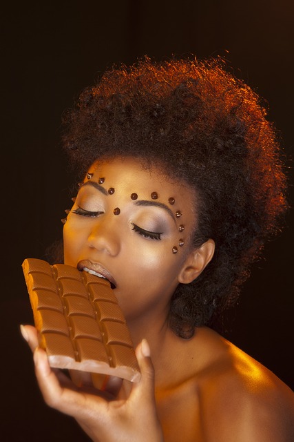 vrouw chocolade 