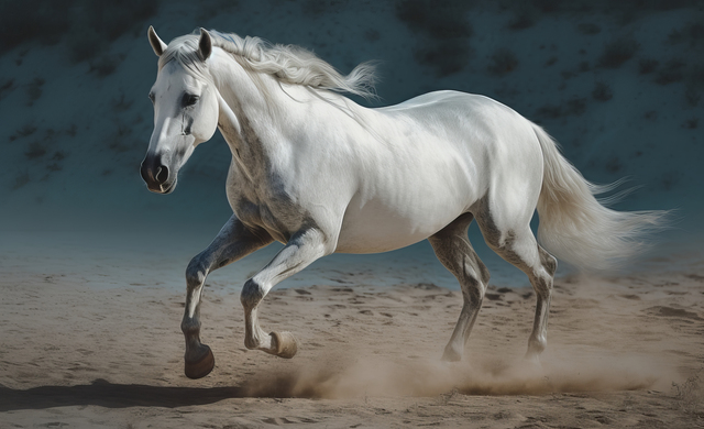 Wit paard gallop