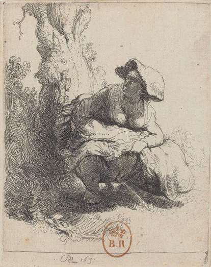 plas vrouw Rembrandt