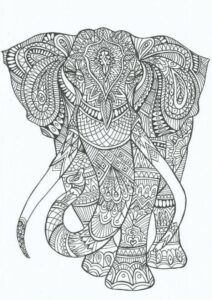 Kleurplaat dier olifant