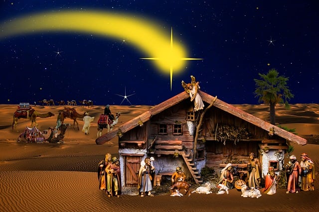 kerststal ster engel herder jezus stal kerst maria