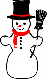 sneeuwpop hoed wortel bezem sjaal pixabay