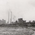 Staatsmijn Emma vanaf achter de muur Foto Heemkundevereniging Brunssum
