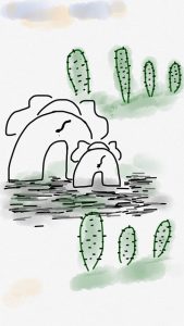 olifant cactus tekening