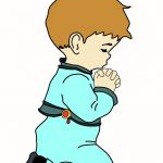 bidden kind jongen tekening gebed