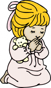 bidden kind meisje tekening gebed