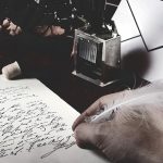 schrijven veer schrift inkt