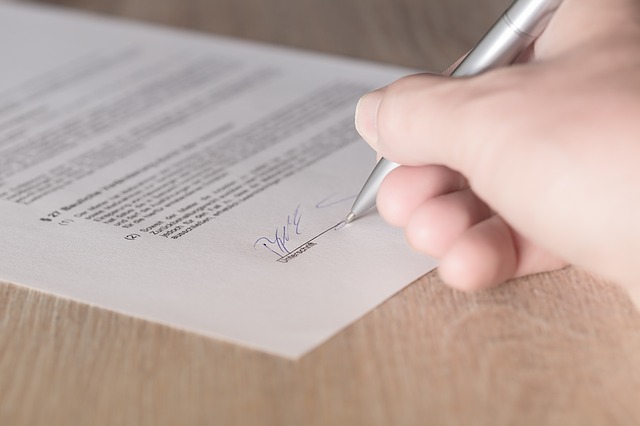 contract handtekening