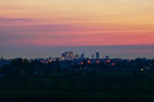 zonsondergang stad den haag