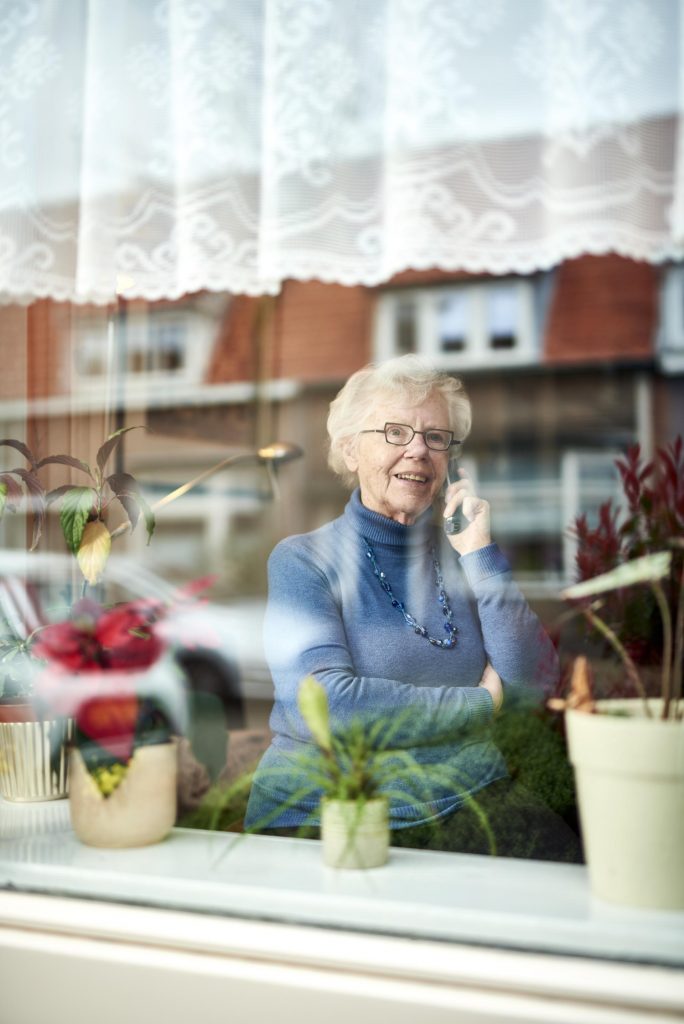 vrouw telefoon