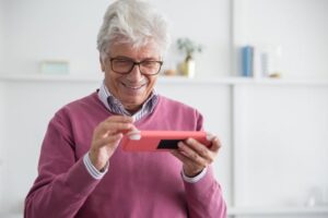 man mobiele telefoon
