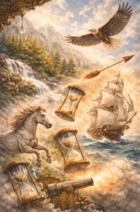 Paard schip waterval waterdrop